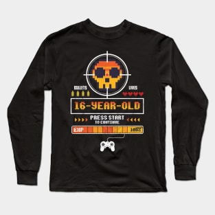 Gamer Birthday  Level 16 Long Sleeve T-Shirt